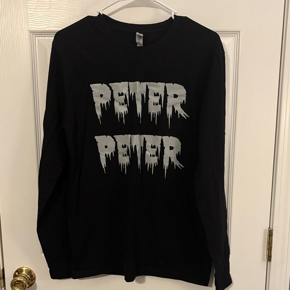 Black Long Sleeve Shirt with Graphic Text
